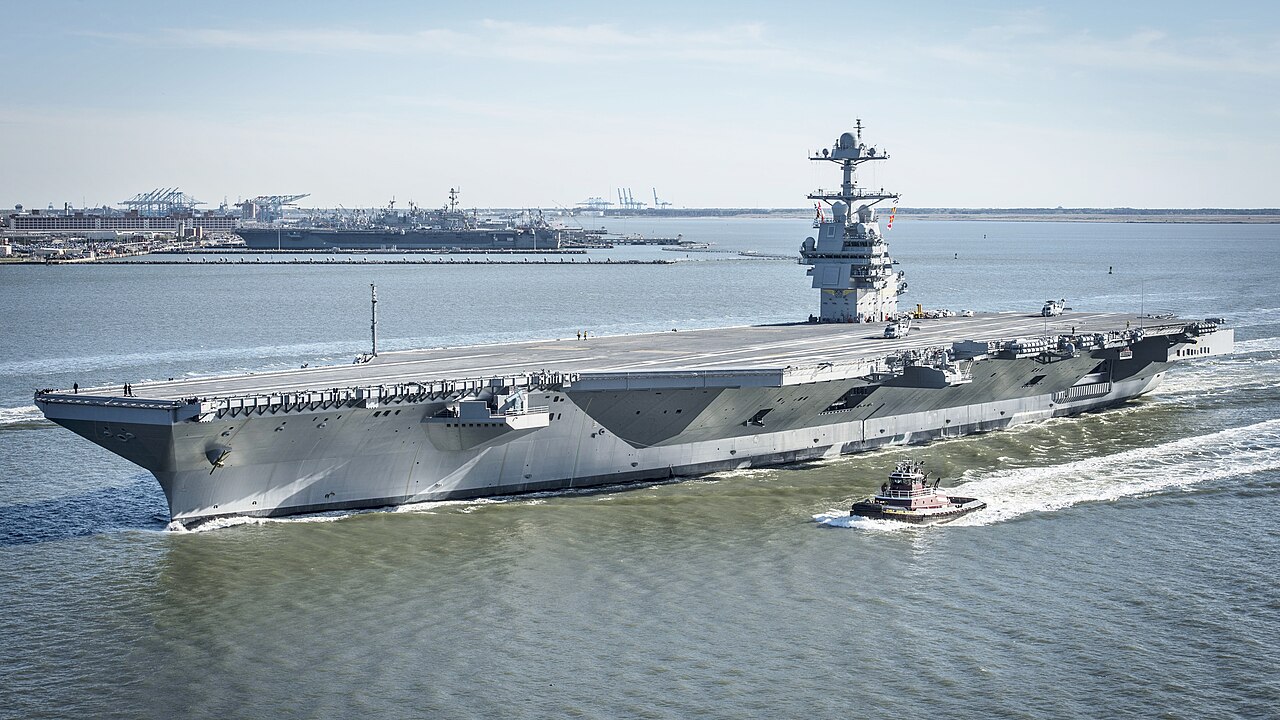 USS Gerald R. Ford CVN-78 transiting the English Channel August 2025