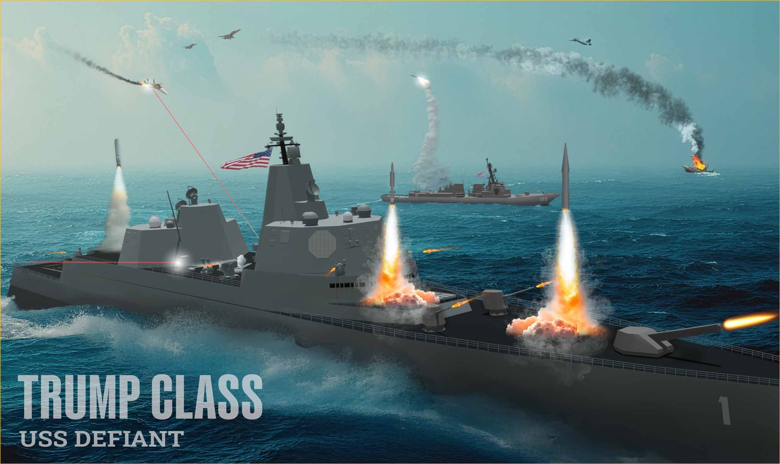 U.S. Navy graphic of the planned Trump-class USS Defiant (BBG 1), 22 Dec 2025